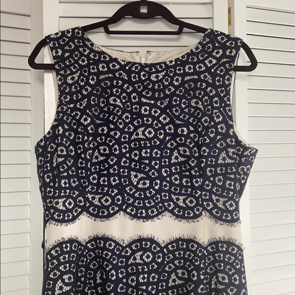 Navy Blue and Dream Pencil Dress - Picture 2 of 4